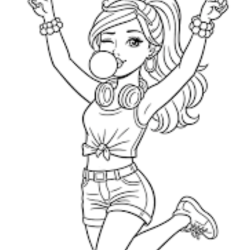 Barbie para imprimir e colorir