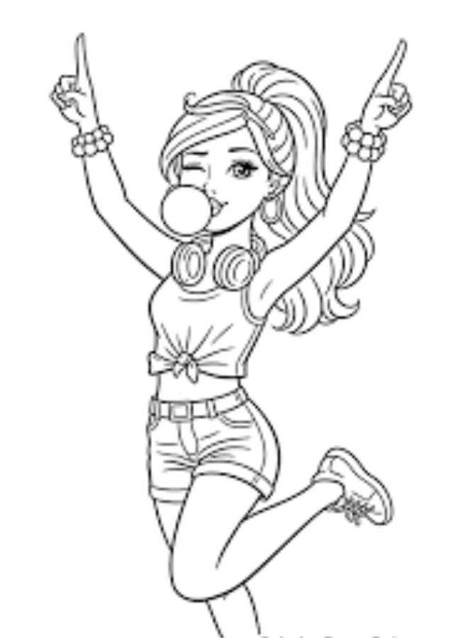 Barbie para imprimir e colorir