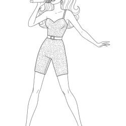 Barbie para imprimir e colorir
