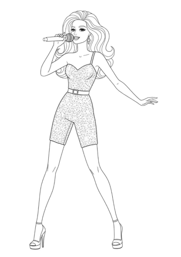 Barbie para imprimir e colorir