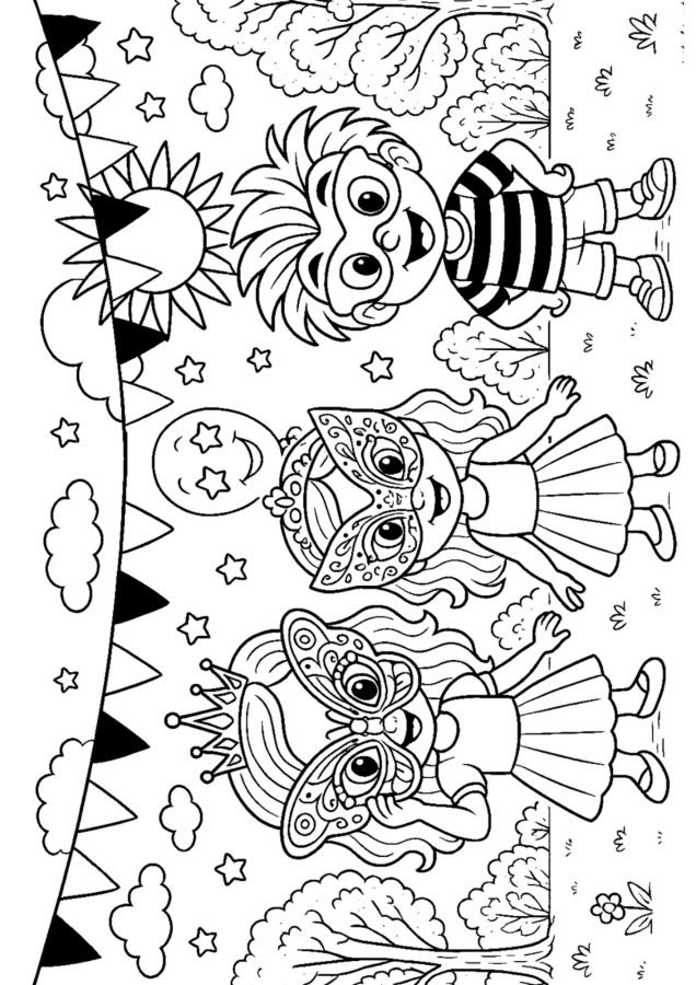 Carnaval para imprimir e colorir