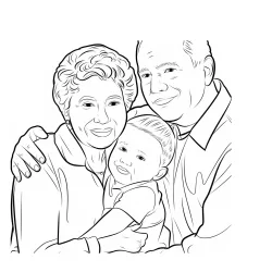 Avós para imprimir e colorir