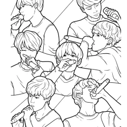 BTS para imprimir e colorir