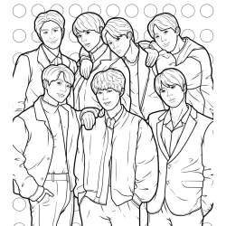 BTS para imprimir e colorir