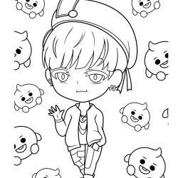 BTS para imprimir e colorir