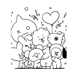 BTS para imprimir e colorir