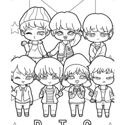 BTS para imprimir e colorir