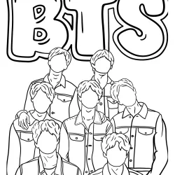 BTS para imprimir e colorir