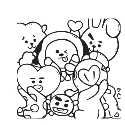BTS para imprimir e colorir