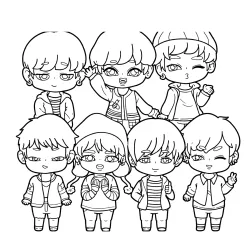 BTS para imprimir e colorir
