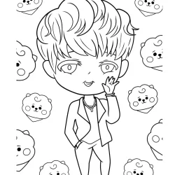 BTS para imprimir e colorir