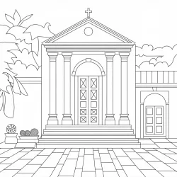 Igreja para imprimir e colorir