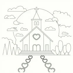 Igreja para imprimir e colorir