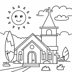 Igreja para imprimir e colorir