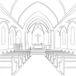 Igreja para imprimir e colorir