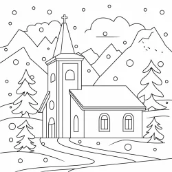 Igreja para imprimir e colorir