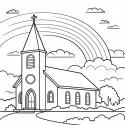 Igreja para imprimir e colorir