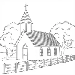 Igreja para imprimir e colorir
