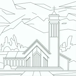 Igreja para imprimir e colorir