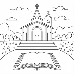 Igreja para imprimir e colorir