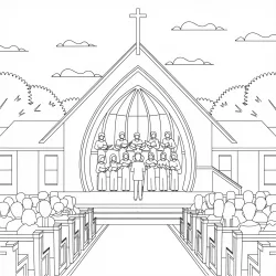 Igreja para imprimir e colorir