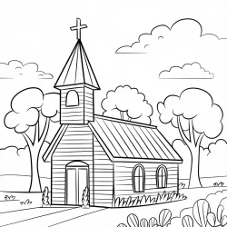 Igreja para imprimir e colorir