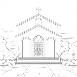 Igreja para imprimir e colorir