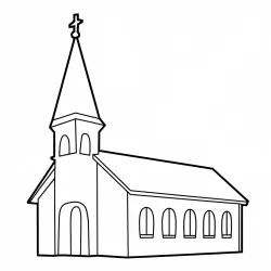Igreja para imprimir e colorir
