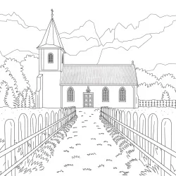 Igreja para imprimir e colorir
