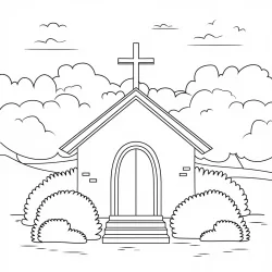 Igreja para imprimir e colorir
