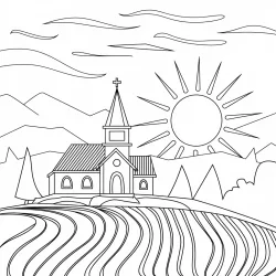 Igreja para imprimir e colorir