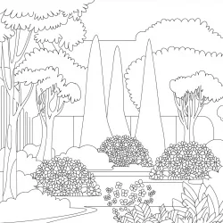 Jardim para imprimir e colorir