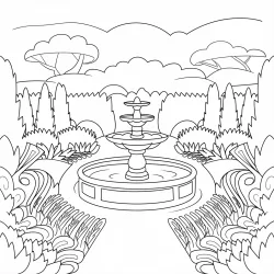 Jardim para imprimir e colorir