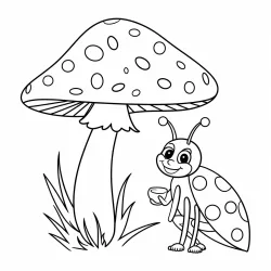 Joaninha para imprimir e colorir