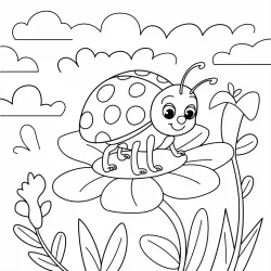 Joaninha para imprimir e colorir
