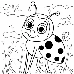 Joaninha para imprimir e colorir