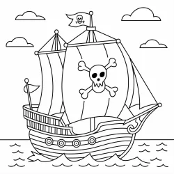 Navio para imprimir e colorir