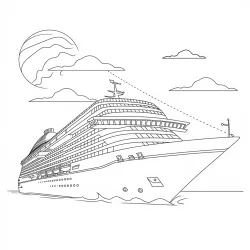 Navio para imprimir e colorir