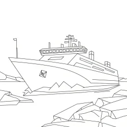 Navio para imprimir e colorir