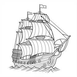 Navio para imprimir e colorir