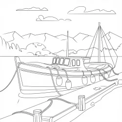 Navio para imprimir e colorir