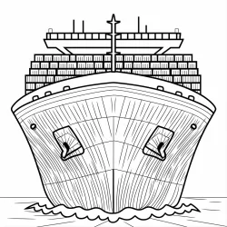 Navio para imprimir e colorir