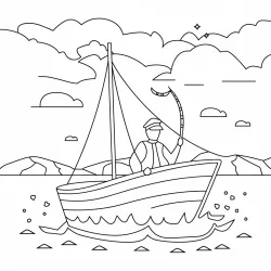 Navio para imprimir e colorir