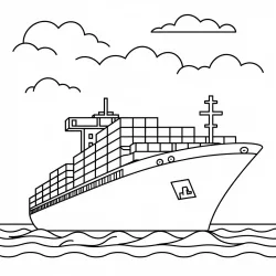 Navio para imprimir e colorir