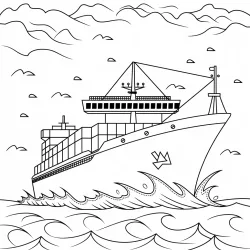Navio para imprimir e colorir