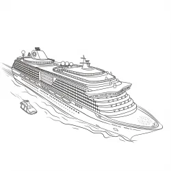 Navio para imprimir e colorir