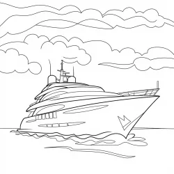 Navio para imprimir e colorir
