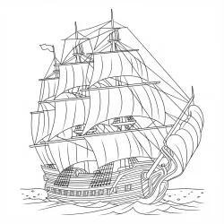 Navio para imprimir e colorir