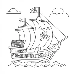 Navio para imprimir e colorir