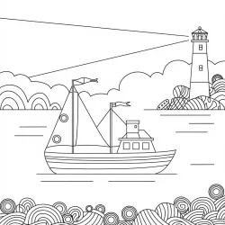 Navio para imprimir e colorir